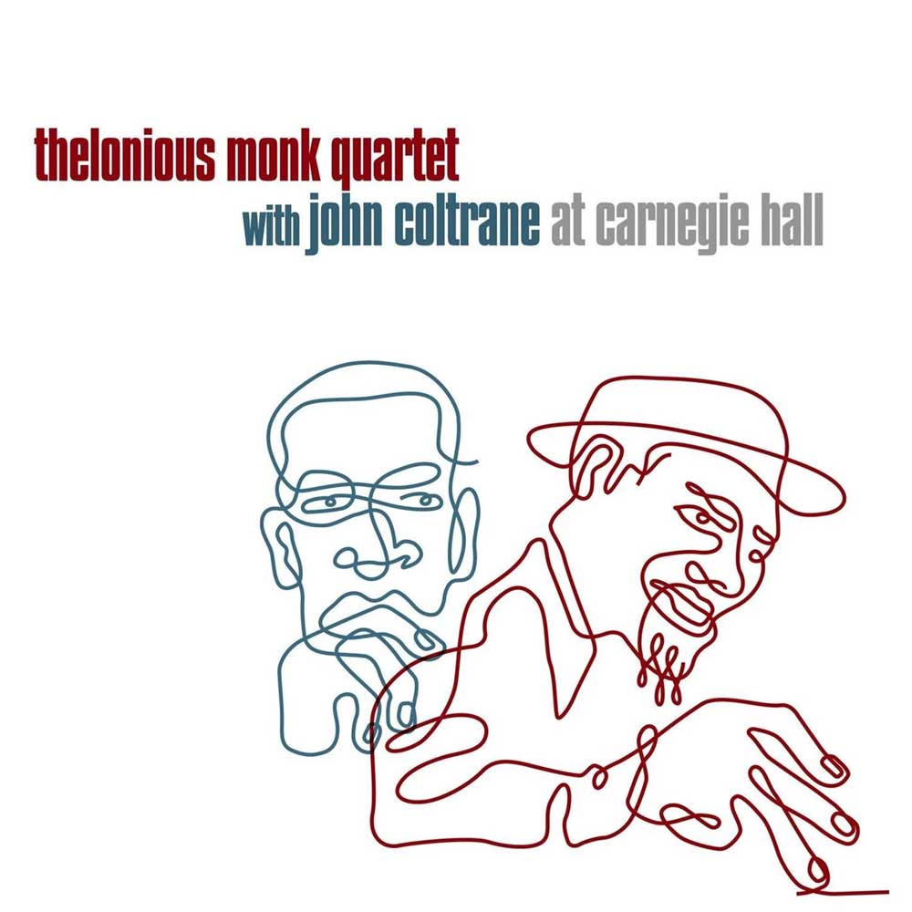 Album cover for Thelonious Monk Quartet and John Coltrane at Carnegie Hall.