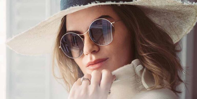 Colour portrait of musician Melody Gardot looking at camera.