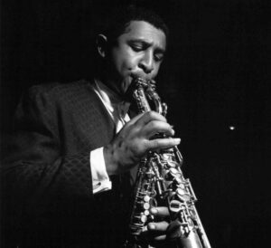 Black and white photograph of jazz musician George Braith.